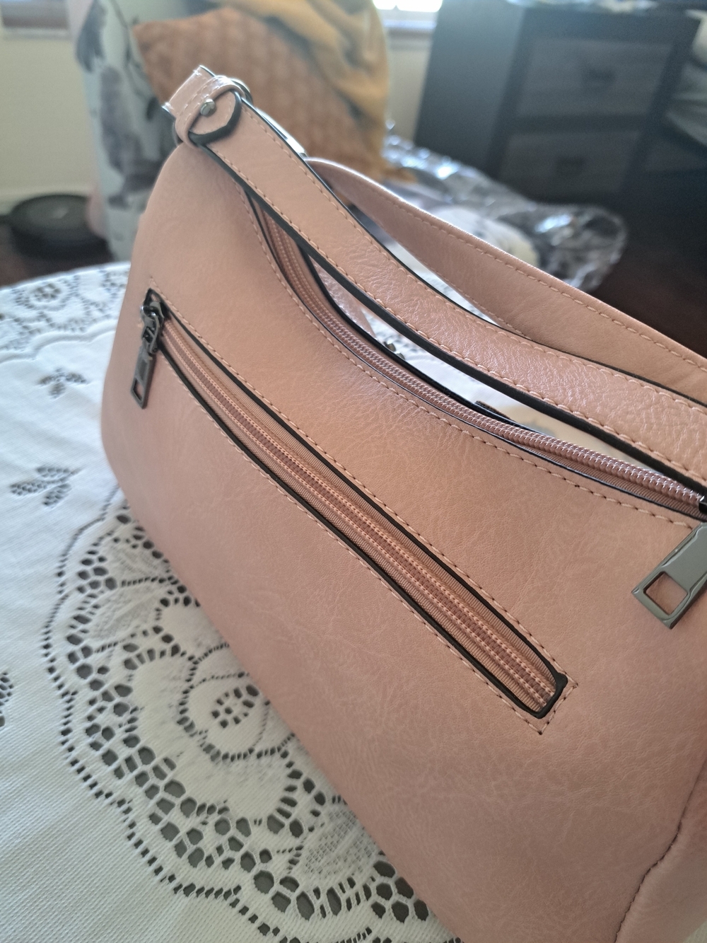 Blush Floral Studded Crossbody Bag - Picture 5 of 7
